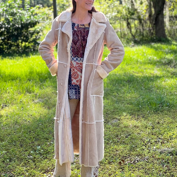 Vintage Boho Western Hippie Patchwork Long Coat Jacket Like NEW - Picture 1 of 5